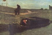 Peat Boat with Two Figures (nn04) Vincent Van Gogh